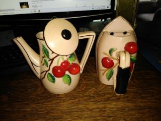Vintage Wall Pockets,  One - - Teapot With Cherry 