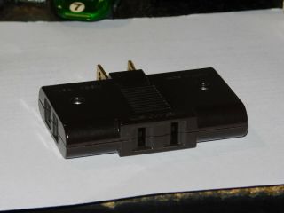 Vintage Brown Art Deco Leviton Prong Triple 3 Outlet Plug Adapter 125v Folds