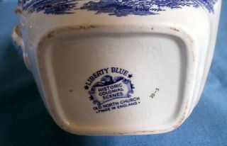 Vintage Staffordshire England LIBERTY BLUE North Church Water Milk Pitcher 4