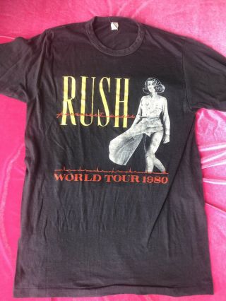 Rush,  Permanent Waves,  Vintage 1980 World Tour T - Shirt Size L