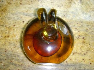 Vintage honey amber hand blown glass paperweight 3.  5 lb Murano 2