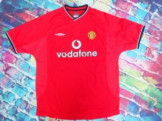 D4 Vintage Football Jersey 2000 - 02 Manchester United Home Shirt Large