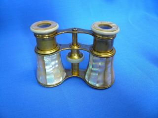Vintage Opera Glasses Brass & Mother Of Pearl