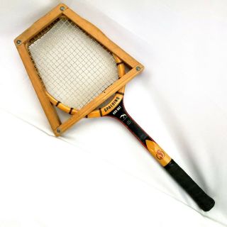 Vintage Wood Spalding Kro Bat Tennis Racket With Wood Press