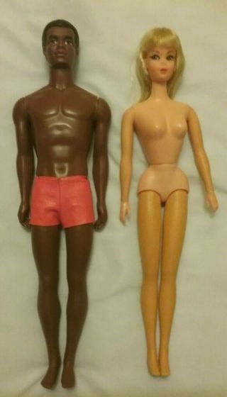 Vintage Mattel Barbies Talking Brad 1969 (mute) & Living Barbie 1968