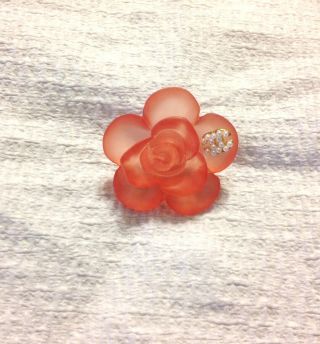 Vintage Chanel Rose Red Flower Buttons Size 37 Mm