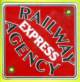 Vintage Railway Express Agency 8 X 8 Metal Sign - Rea