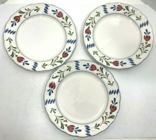 3 Vintage Provincial Designs by Nikko Japan Dutch Floral Dinner Plates 2