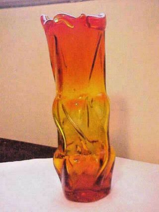 1960 Vintage Blenko Glass Vase 609 Exquisite Wayne Husted Design