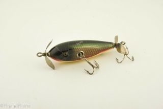 Vintage Michigan Fin Wing Antique Fishing Lure Red Dace Scale Glass Eye 2t Et47