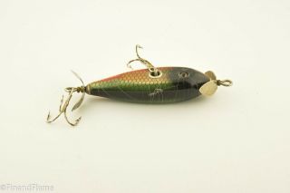 Vintage Michigan Fin Wing Antique Fishing Lure Red Dace Scale Glass Eye 2T ET47 2