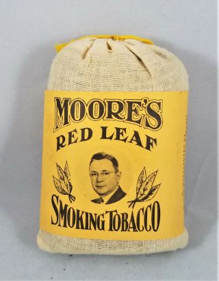 Vintage MOORE ' S RED LEAF Smoking Tobacco Bag 7