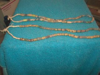 2 Vintage African Trade Bead Necklace Sand Glass Beads (6)