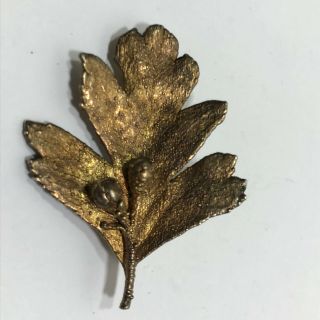 Vintage Sterling Silver Flora Danica 925 Denmark Leaf Nature Pin Brooch