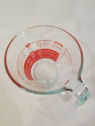Vintage Pyrex Red Letter 2 Cup 16 Oz Reverse Read From Inside Measuring Cup 2