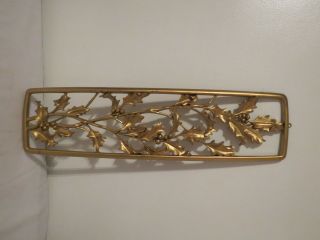 Vintage 1954 Syroco Gold Plastic Decorative Wall Plaques Zinnias & Holly Designs