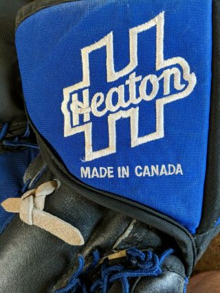 Vintage Heaton Helite III Medium Hockey Goalie Glove Trapper 4