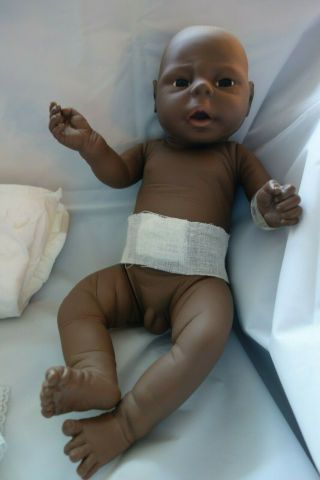 Vintage Newborn Baby Boy - African - American - W/clothes - Anatomically Correct -