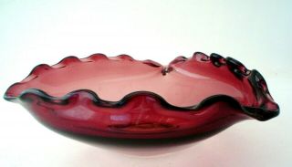 Vintage Three Sided Murano Art Glass Candy Dish Purple 2