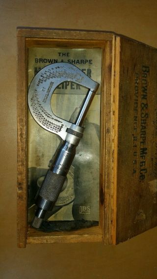 Vintage Brown And Sharpe Providence Ri No 13 Machinist Micrometer Up To 1 "