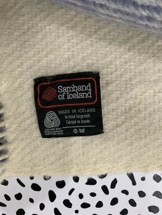Samband of Iceland Wool Vintage Lavender Ombré Plaid 55x50 5