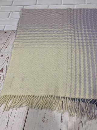 Samband of Iceland Wool Vintage Lavender Ombré Plaid 55x50 6