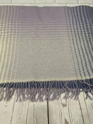 Samband of Iceland Wool Vintage Lavender Ombré Plaid 55x50 7