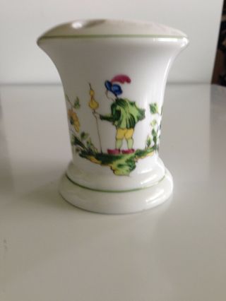 Vintage Porcelain Ceramic Toothbrush Holder Dutchman Floral Flowers
