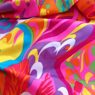 Vintage Fabric,  Cotton Blend,  Psychedelic,  1970 ' s,  44 