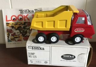 Tiny Tonka Dump Truck And Look Book,  535,  Vintage,  Metal Diecast Toy