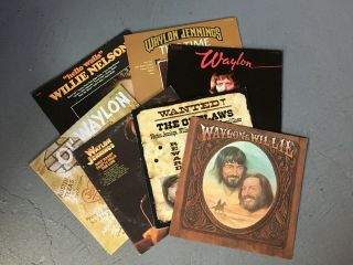 7 Vintage Vinyl Lps Record Albums Waylon Jennings Willie Nelson Country 1970 