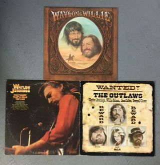 7 Vintage Vinyl LPs Record Albums Waylon Jennings Willie Nelson Country 1970 ' s 4