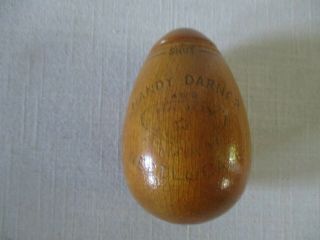 Antique/vintage Wood Egg Shaped Handy Darner And Needle Case
