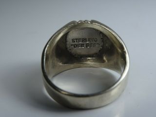 Vintage Sterling Silver United States Navy USN Ring Size Q or 8 3