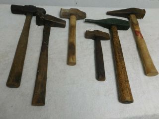 Vintage Untouched 6 Piece 2 - 3 - 4 Lb.  Blacksmith Hammer Selection