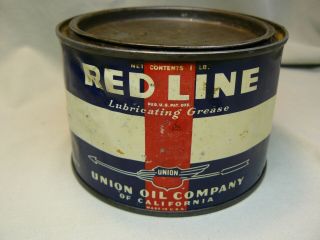 Vintage Union Oil Company Red Line 1 Pound Metal Grease Tin