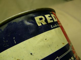Vintage Union Oil Company Red Line 1 Pound Metal Grease Tin 3