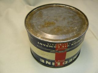 Vintage Union Oil Company Red Line 1 Pound Metal Grease Tin 5
