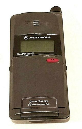 Vintage Motorola Microtac 650e Flip Cell Phone Micro Tac 650 E