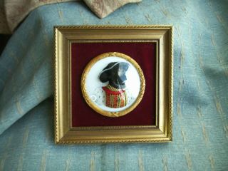 Old Vintage Miniature Silhouette Painting Glass King Henry Viii By L Crossley