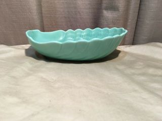 Vintage Walker Potteries 998 Turquoise Oval Scalloped Bowl - Monrovia,  CA 2