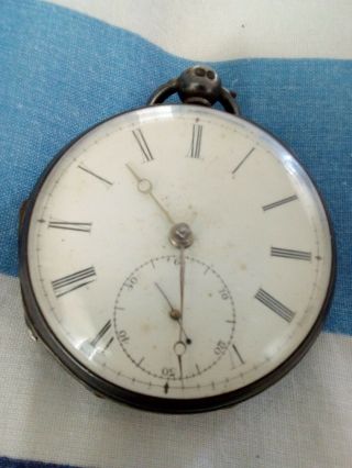 Vintage Antique Silver Cased Pocket Watch.  Marketed By Hoefler Watch Company.