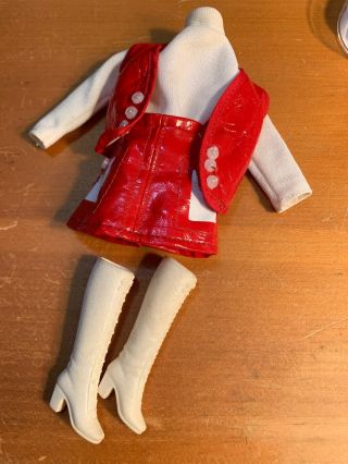 Vintage Barbie Maddie Mod Clone Outfit Shillman.  Red/white.  Mod