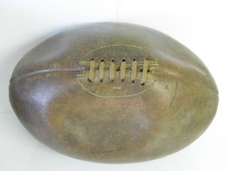 A Vintage Old Stitched Brown Leather Rugby Ball