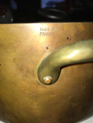 French Vintage Copper Cooking Stock Pot Copper Lined Iron Handle with Lid 7