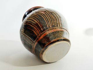 Stunning Vintage Pottery Metallic Glaze Pot Bowl Vase Dish Brown Unknown Maker 4