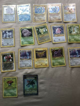 Vintage Pokemon Cards (x17) - Includes Chansey,  Articuno,  Machamp,  Togetic