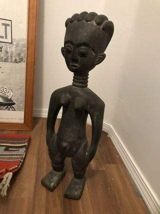 Antique Vtg African Tribe Art Carved Wood Fetish Nkishi Statue Congo Africa