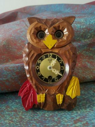 Old Vintage Miken Mi - Ken Owl Wall Clock From Japan - Parts / Repair