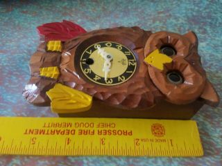 Old Vintage Miken Mi - Ken Owl Wall Clock From Japan - Parts / Repair 5